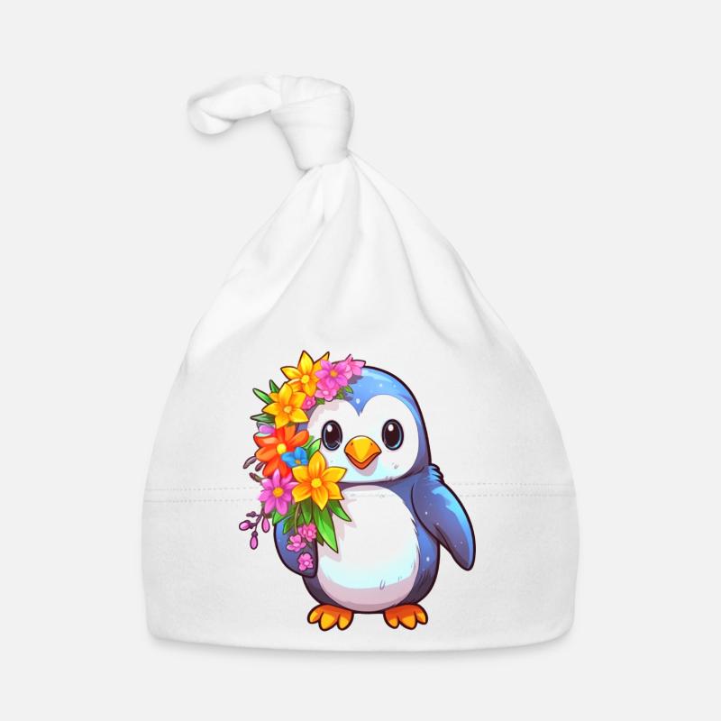 Pingouin mignon Bonnet bio Bébé