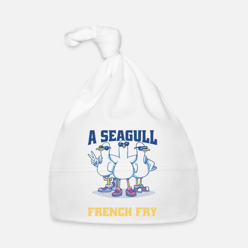 Heureux comme une mouette avec une frite Bonnet bio Bébé