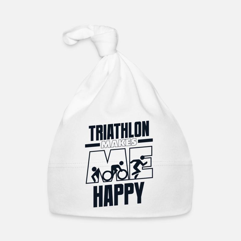 Le triathlon me rend heureux Vélo de triathlon d’entraînement Bonnet bio Bébé