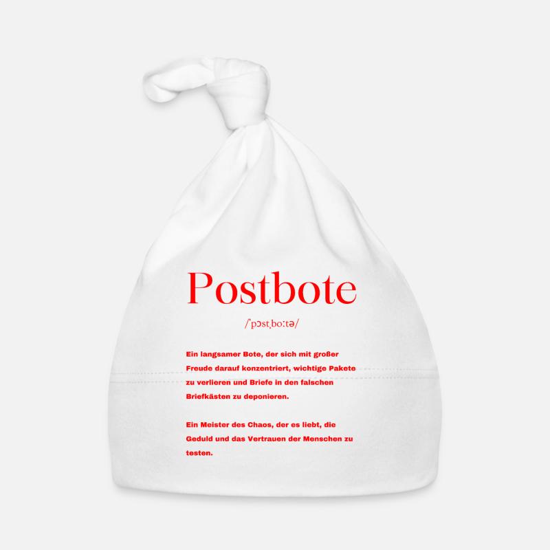 Postbote Definition - Baby Bio-Mütze - Weiß