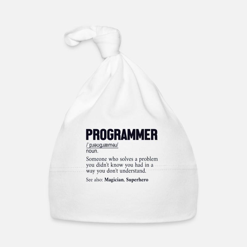 Programmeur Définition Développeur logiciel Codeur Bonnet bio Bébé