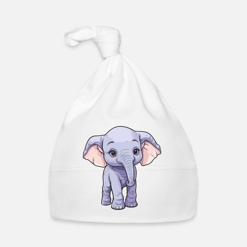 Mignon bébé éléphant: Clipart de dessin animé mignon Bonnet bio Bébé
