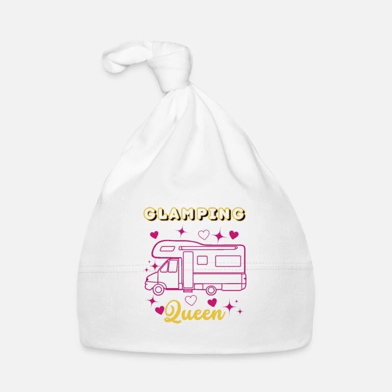 Glamping Queen, Camper in pink, camping, summer Organic Baby Cap