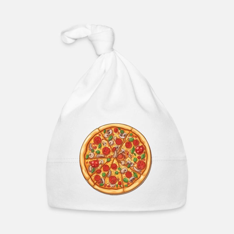 Super pizza délicieuse - Bonnet bio Bébé - blanc
