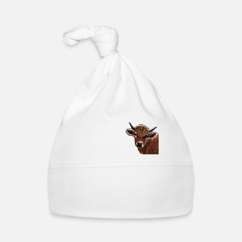 Impression de motifs de ferme de vaches Bonnet bio Bébé