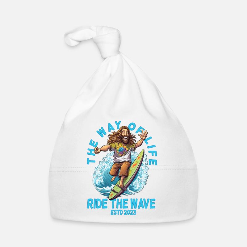 Planche de surf hippie drôle - Cadeau de surfeur Bonnet bio Bébé