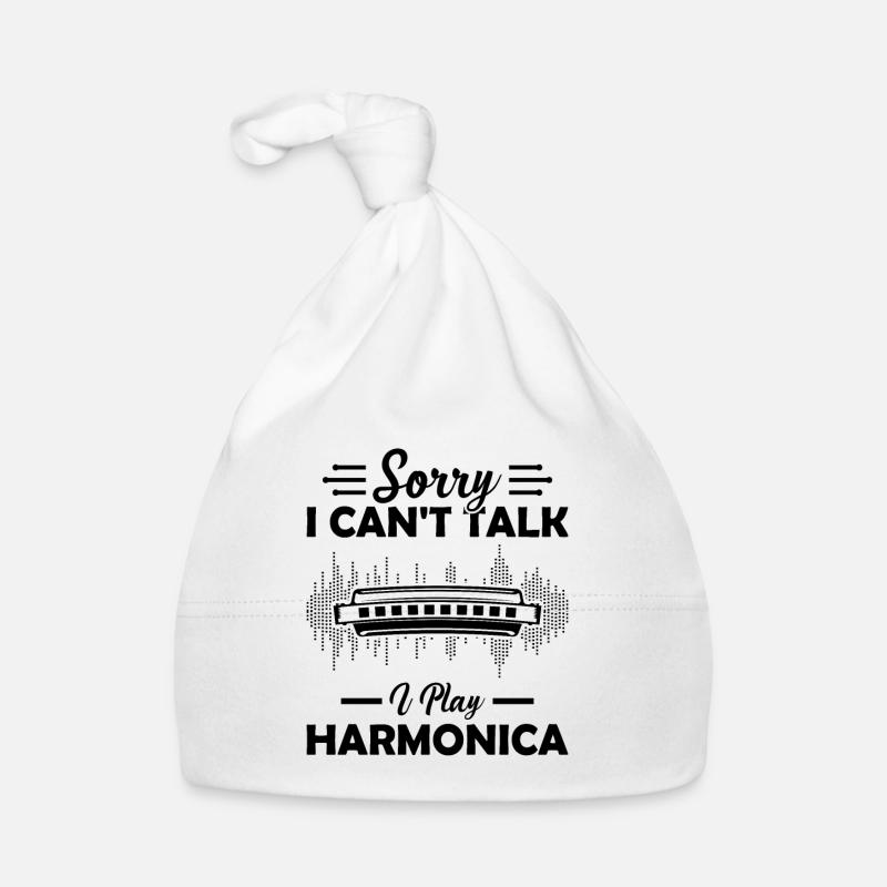 Sorry I Cant Talk I Play Harmonica Harmonica Lover Baby Bio-Mütze