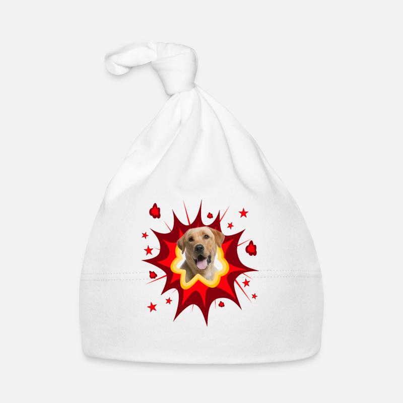 Comic Hund Design - Pow - Labrador Retriever Baby Bio-Mütze