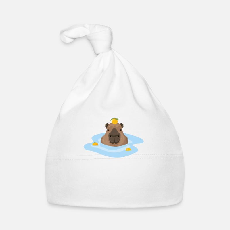 Capybara Gift Idea Meme Capybara Capybara - Organic Baby Cap - white