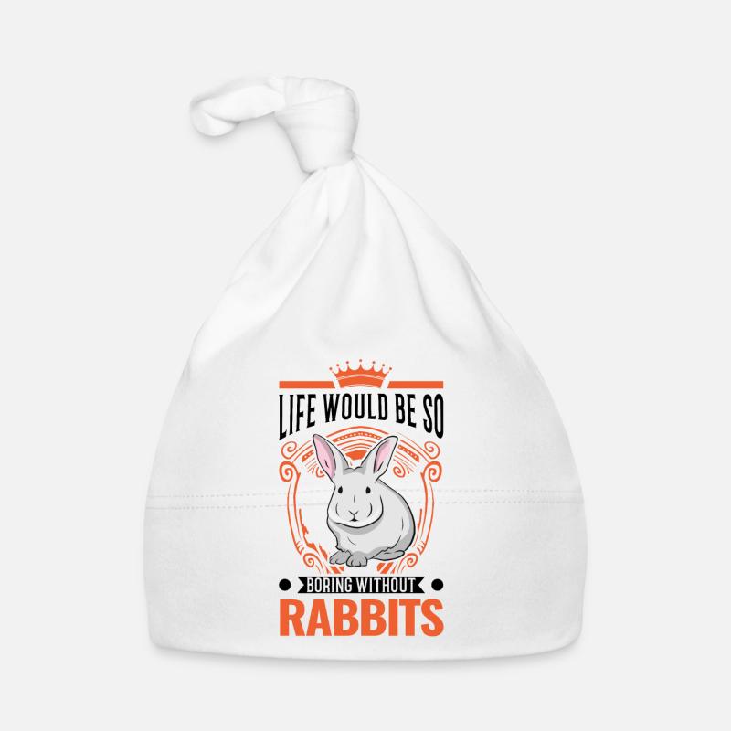 Lapin Cadeau Lapin Lapin Lapin - Bonnet bio Bébé - blanc