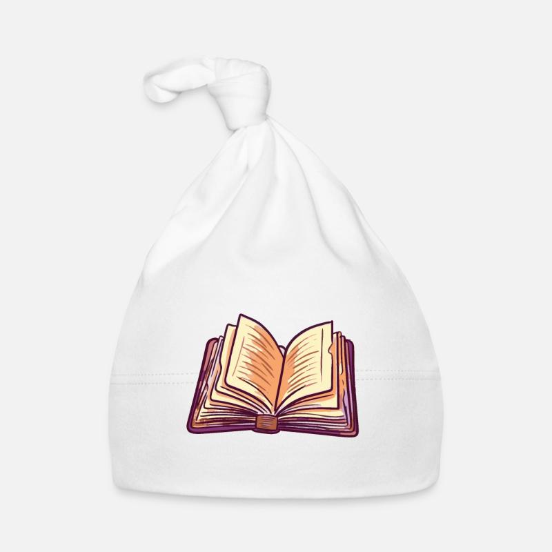 Stack of books for bookworms and bookworms Organic Baby Cap