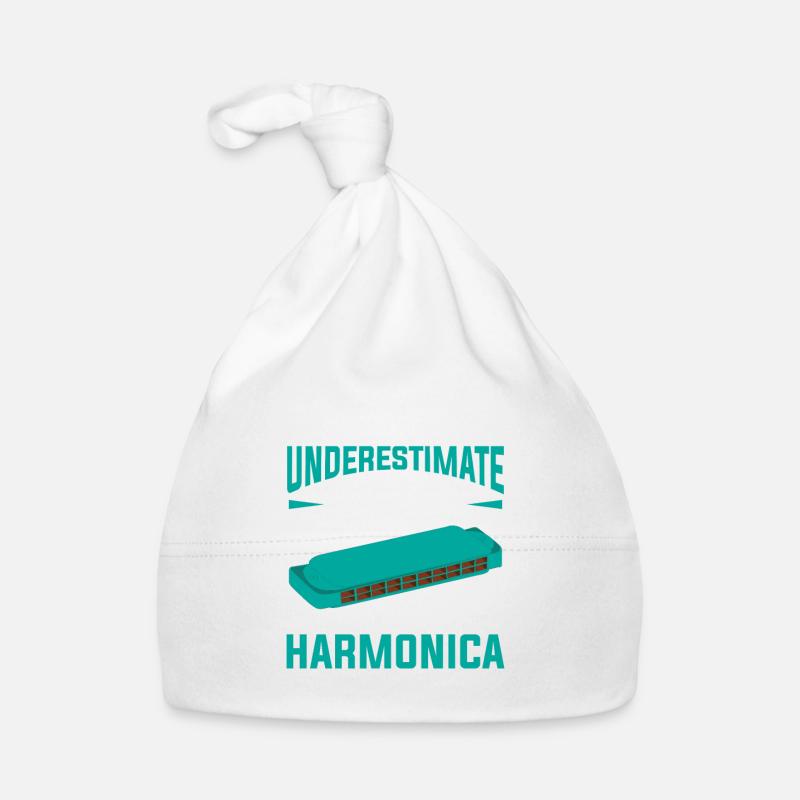 Never Underestimate Old Man With Harmonica Organic Baby Cap