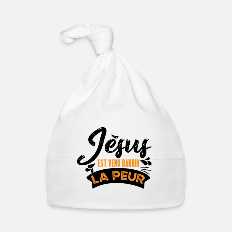 Jésus est venu bannir - Bonnet bio Bébé - blanc