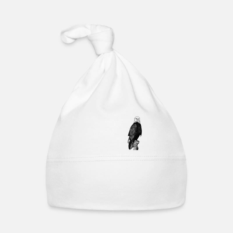 Bald eagle black and white Organic Baby Cap