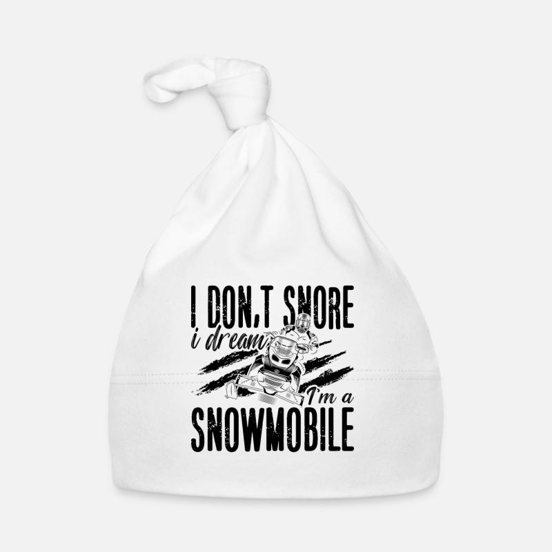 I Don't Snore I Dream Mountains Snowmobile Racer Baby Bio-Mütze