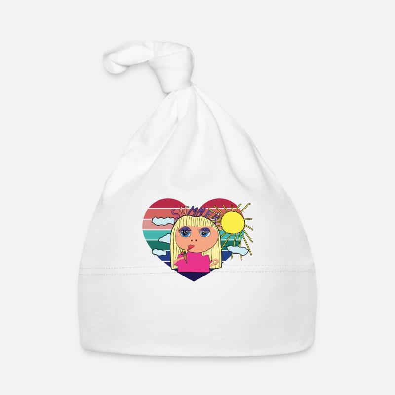 Eiscreme Sommermädchen Urlaub Ferien Baby Bio-Mütze