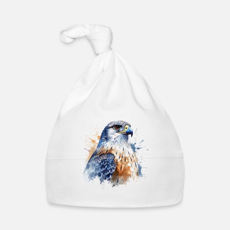 Art coloré - Conception de faucon mignon et sauvage Bonnet bio Bébé