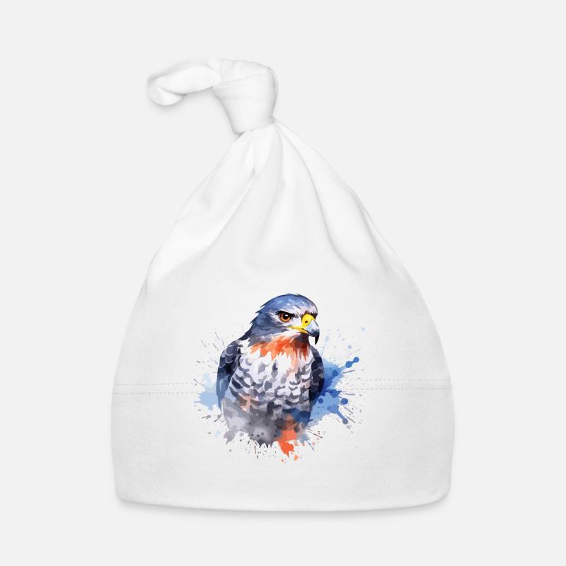 Art coloré - Conception de faucon mignon et sauvage Bonnet bio Bébé