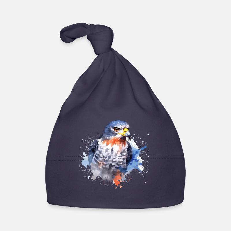Art coloré - Conception de faucon mignon et sauvage Bonnet bio Bébé