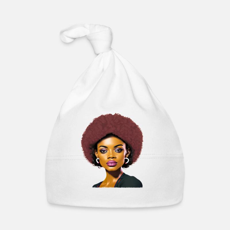 Dame mit Afro Baby Bio-Mütze