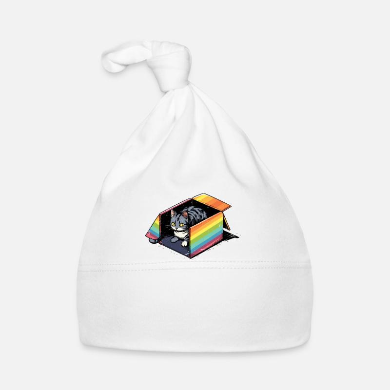 Mignon LGBT Cat Lover Rainbow Kitty Transgender Pun - Bonnet bio Bébé - blanc