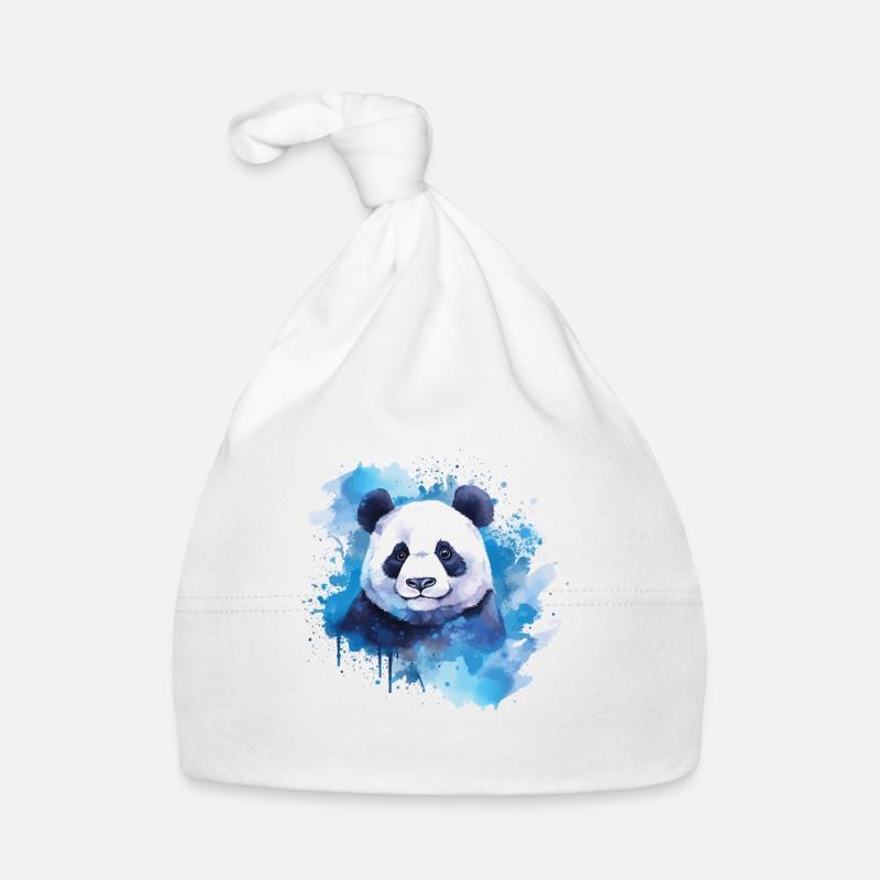 Adorable design de panda aquarelle Bonnet bio Bébé