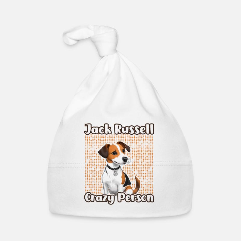 Jack Russell Crazy Person - Bonnet bio Bébé - blanc