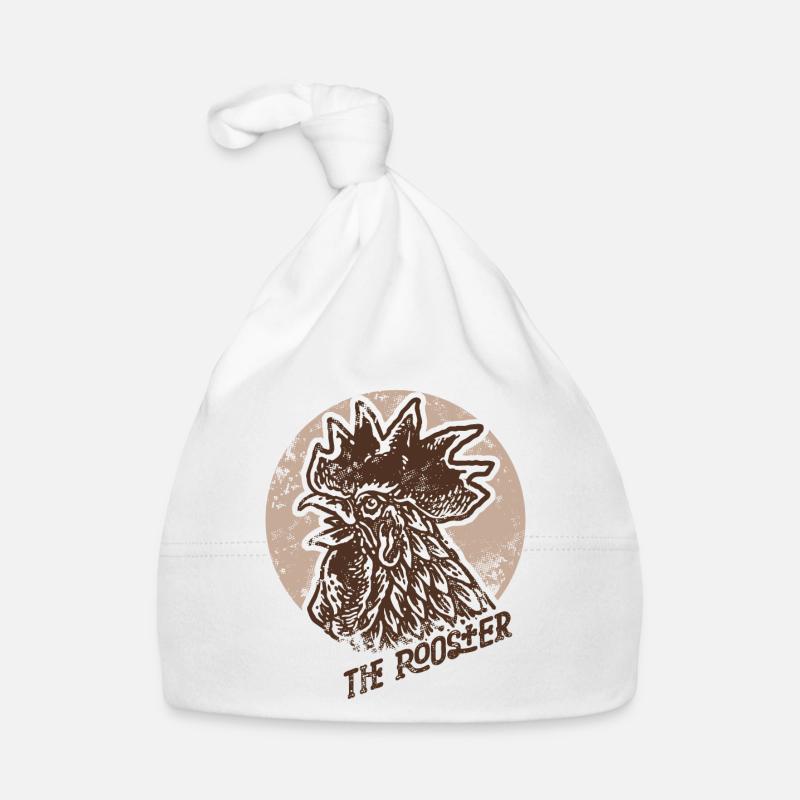 Ancien cachet du coq - Bonnet bio Bébé - blanc