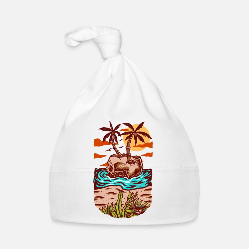 Schädel Sommerstrand Baby Bio-Mütze