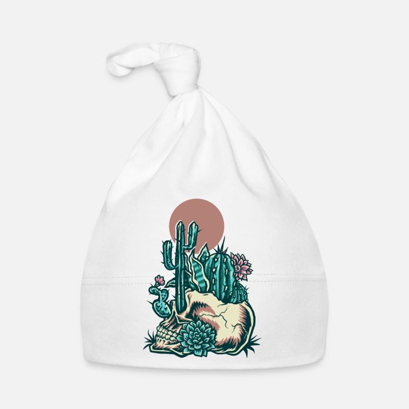 Crâne avec cactus Bonnet bio Bébé