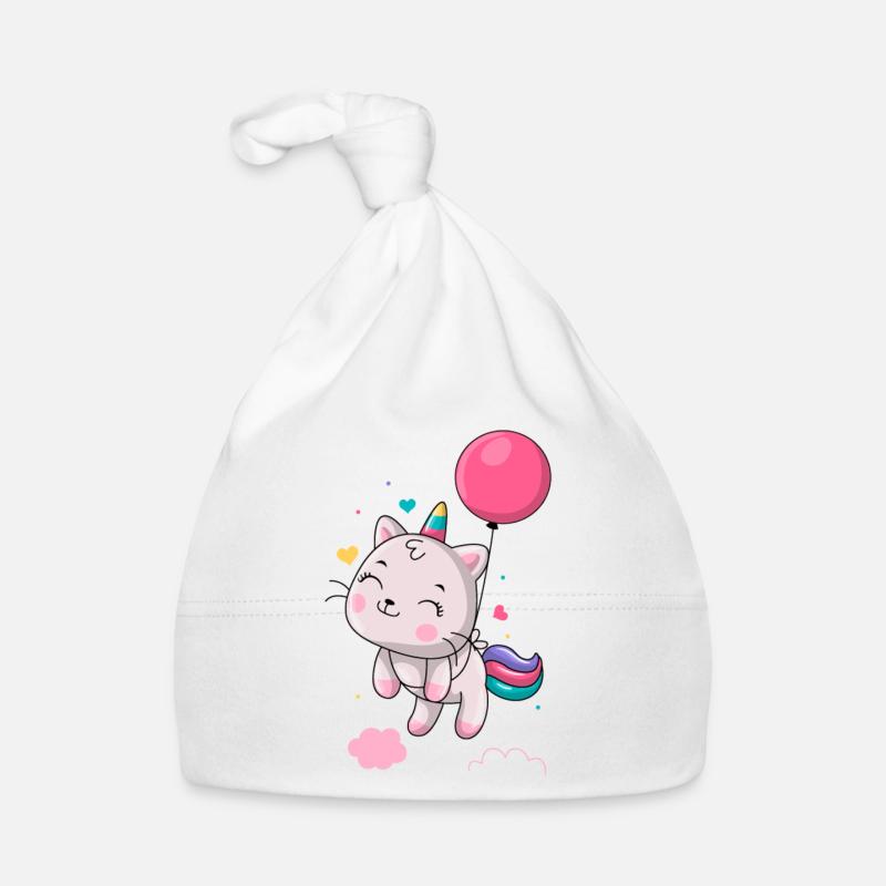 unicorn floating with balloon Organic Baby Cap