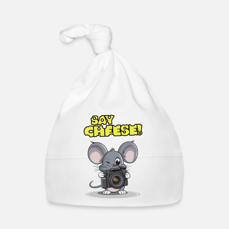 Dites fromage ! - Design de souris amusant avec caméra Bonnet bio Bébé