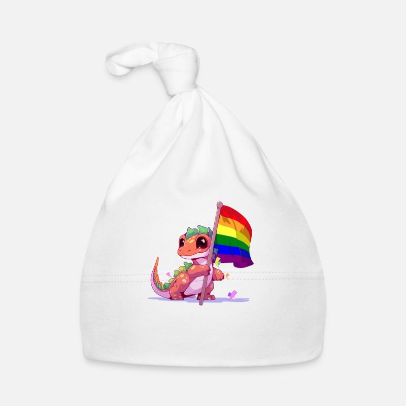 Dinosaur LGBT Pride Transgender Rainbow Flag Pun Organic Baby Cap