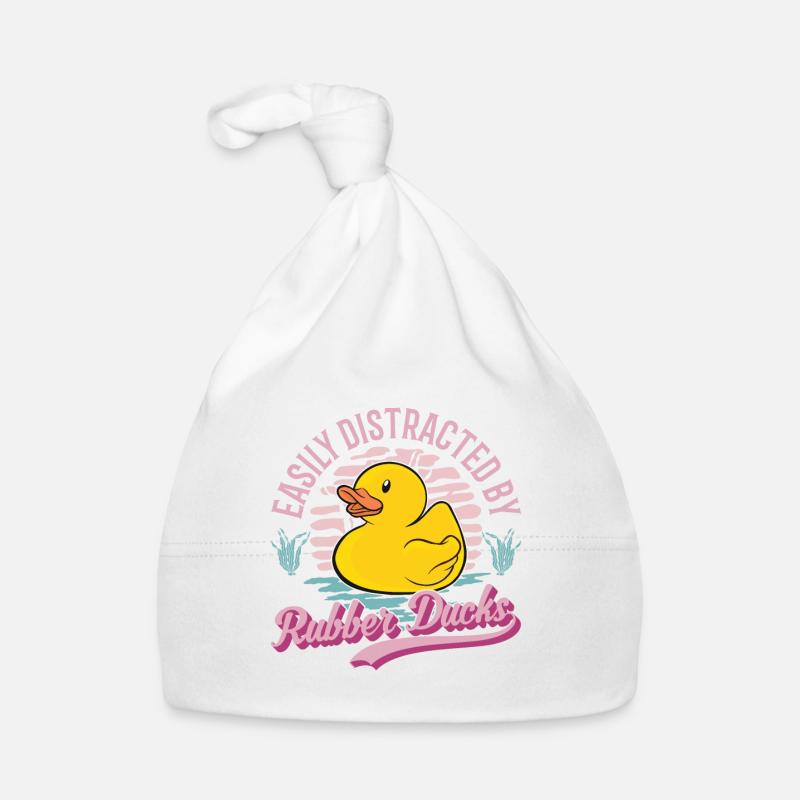 Gummiente Geschenk Quietscheente Badeente Baby Bio-Mütze