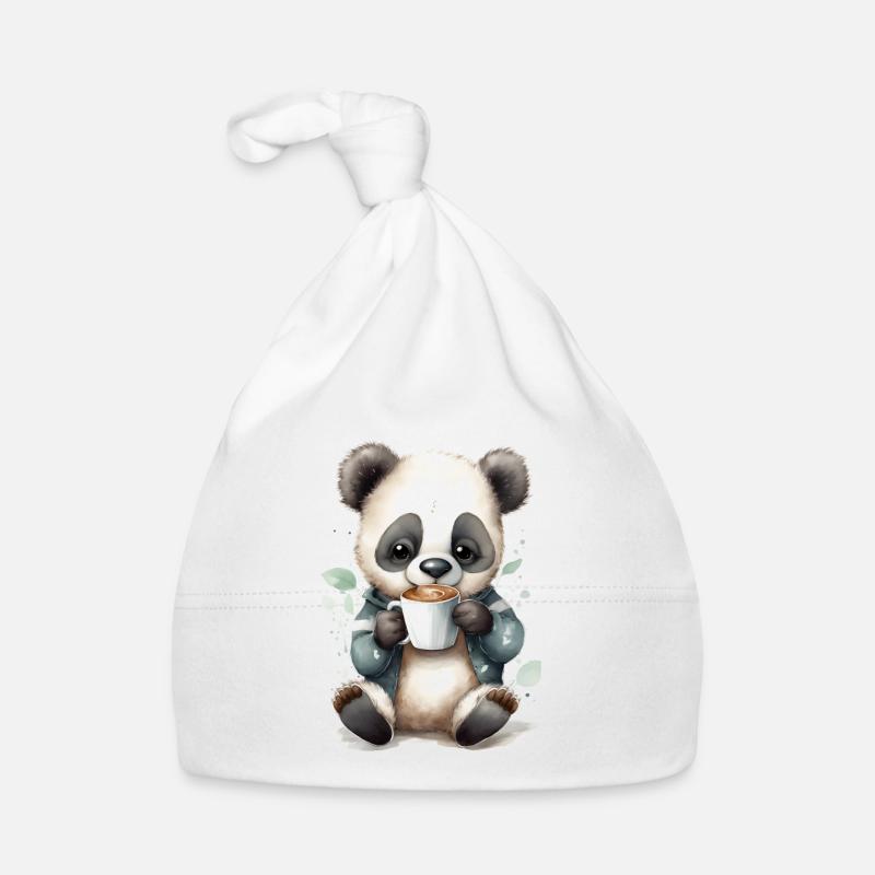 Koala mit Kaffee -Aquarellstil Baby Bio-Mütze