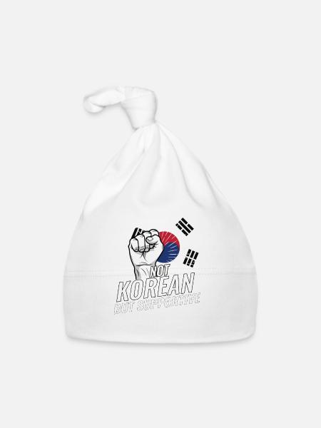 Pas coréen mais favorable au drapeau coréen - Bonnet bio Bébé - blanc - Devant
