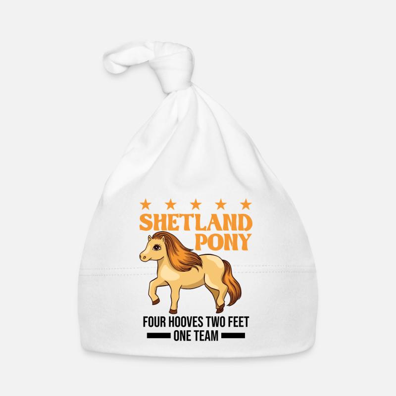 Shetland Pony 4 Hufen 2 Beine Ein Team Baby Bio-Mütze