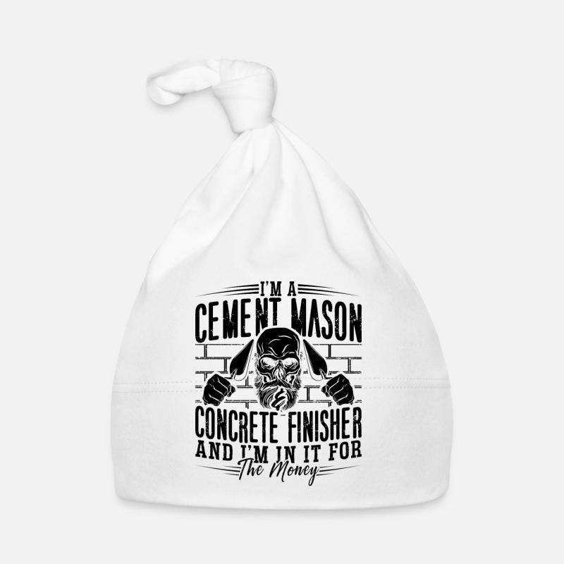 Je suis un maçon de ciment et un béton de finition Bonnet bio Bébé
