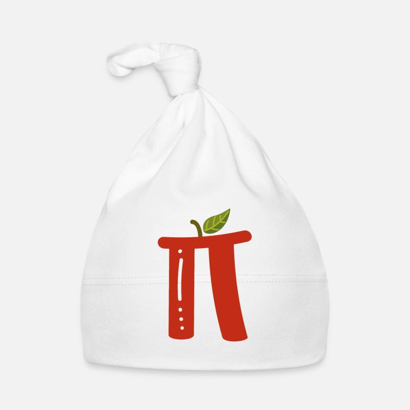 Pi as a red apple in white Organic Baby Cap
