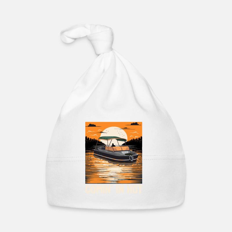 Funny Motorboating Quote Comin In Hot Pontooning Baby Bio-Mütze