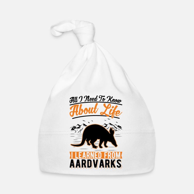 Erdferkel Geschenk Aardvark - Baby Bio-Mütze - Weiß