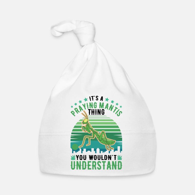 It's a Praying Mantis thing Gottesanbeterin Baby Bio-Mütze