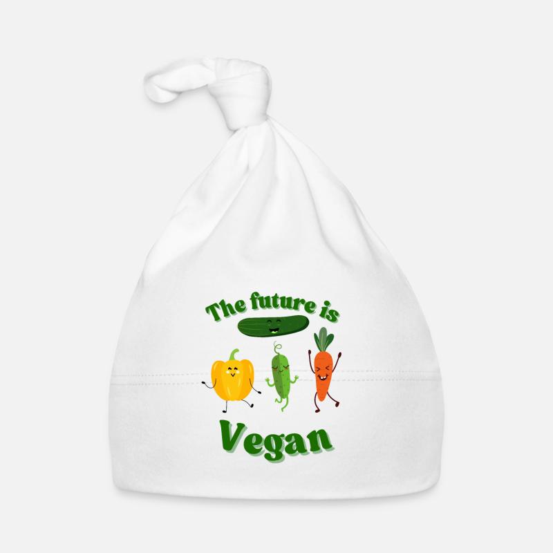 The Future Is Vegan Funny Vegetable Sticker Fun Organic Baby Cap