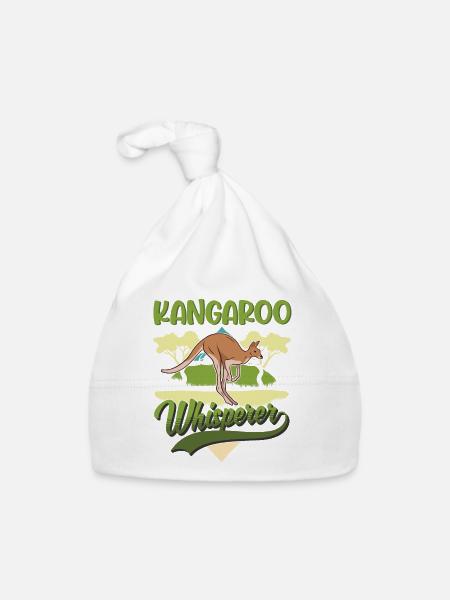 Kangaroo Whisperer Australia Kangaroo - Organic Baby Cap - white - Front