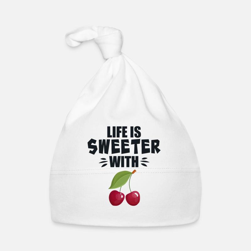 Life Is Sweeter With Cherry Organic Baby Cap
