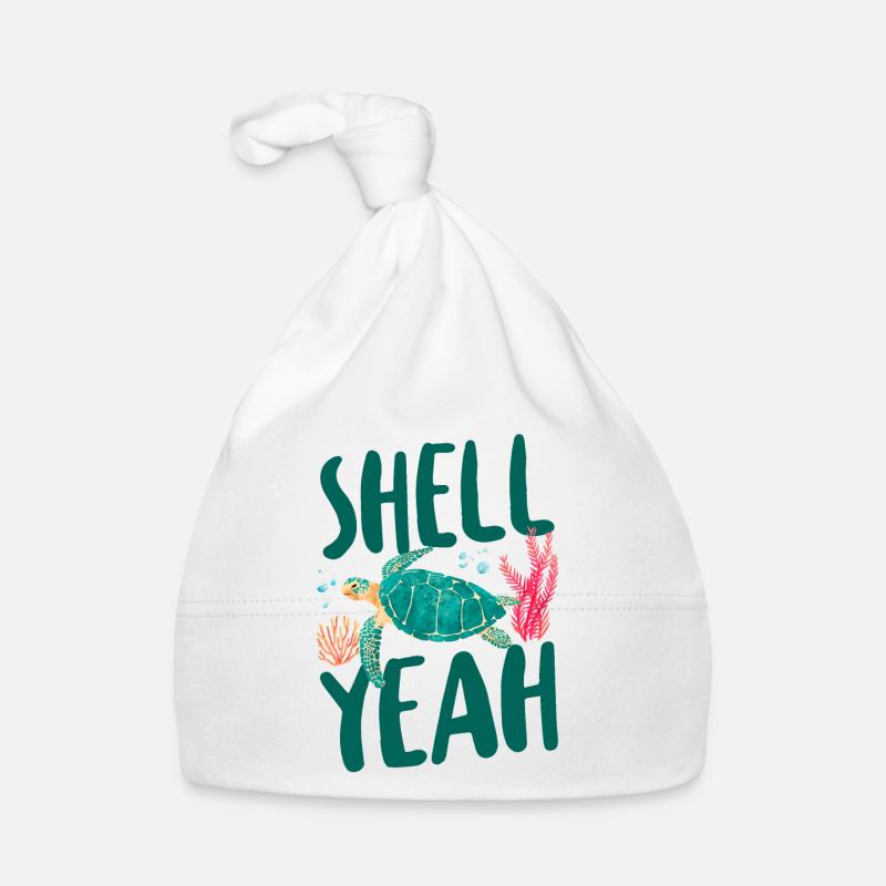 Sea Turtle Tortoise Pun Shell yes Organic Baby Cap