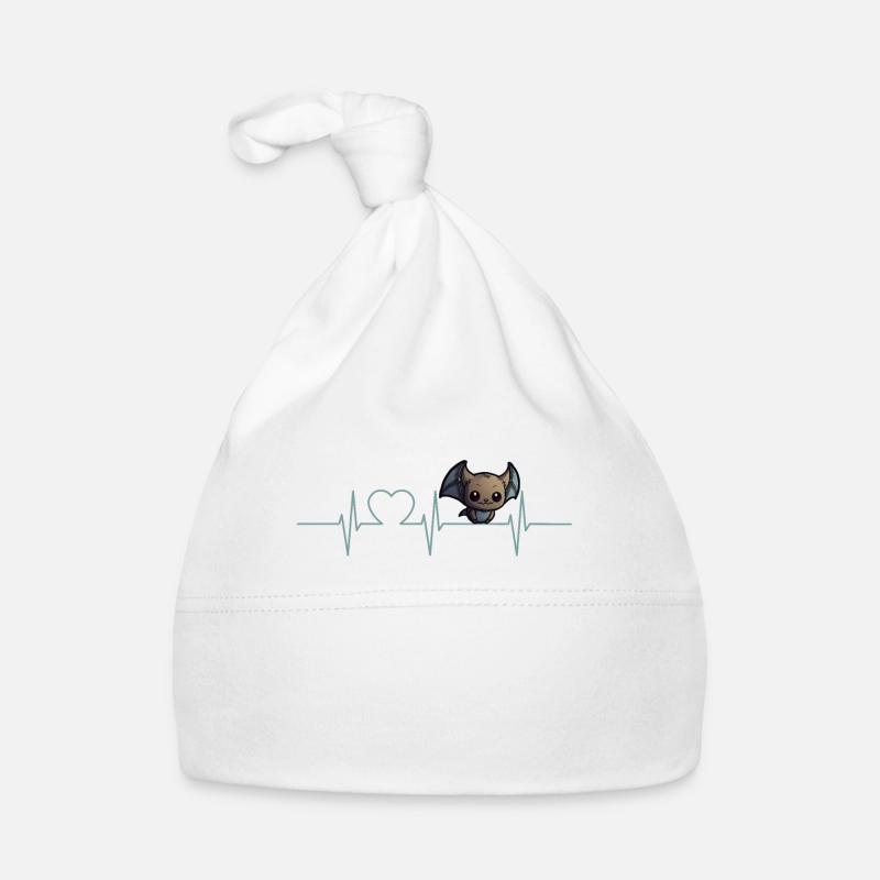 Chauves-souris - Bonnet bio Bébé - blanc