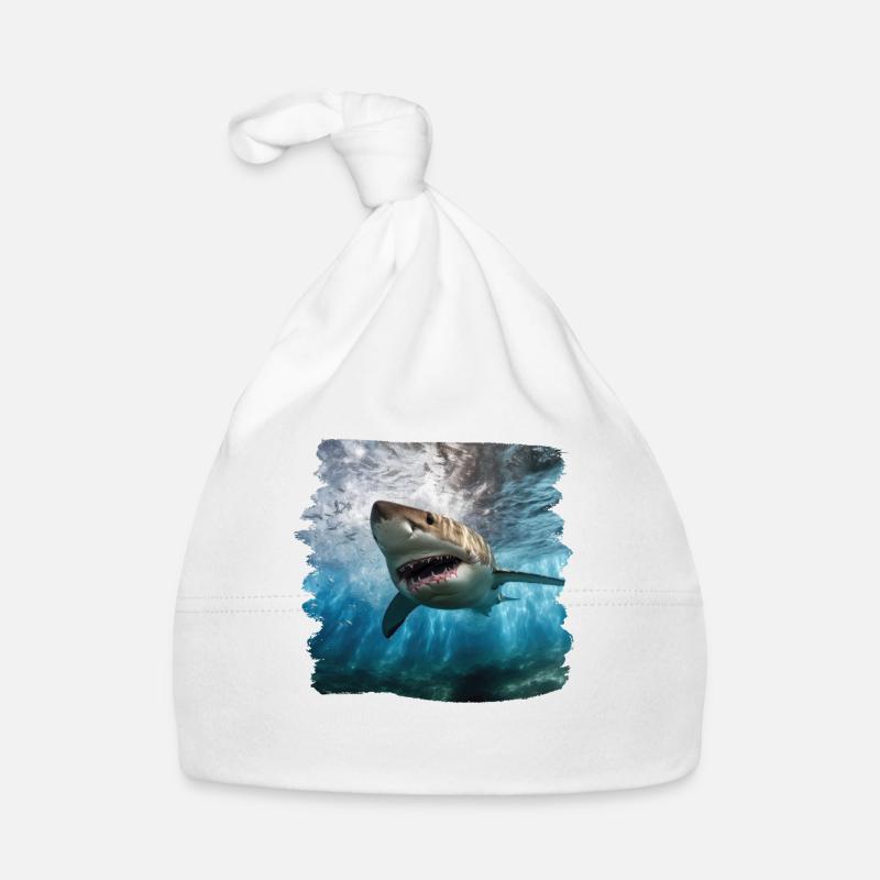 Sharks realistic shark great white shark Organic Baby Cap
