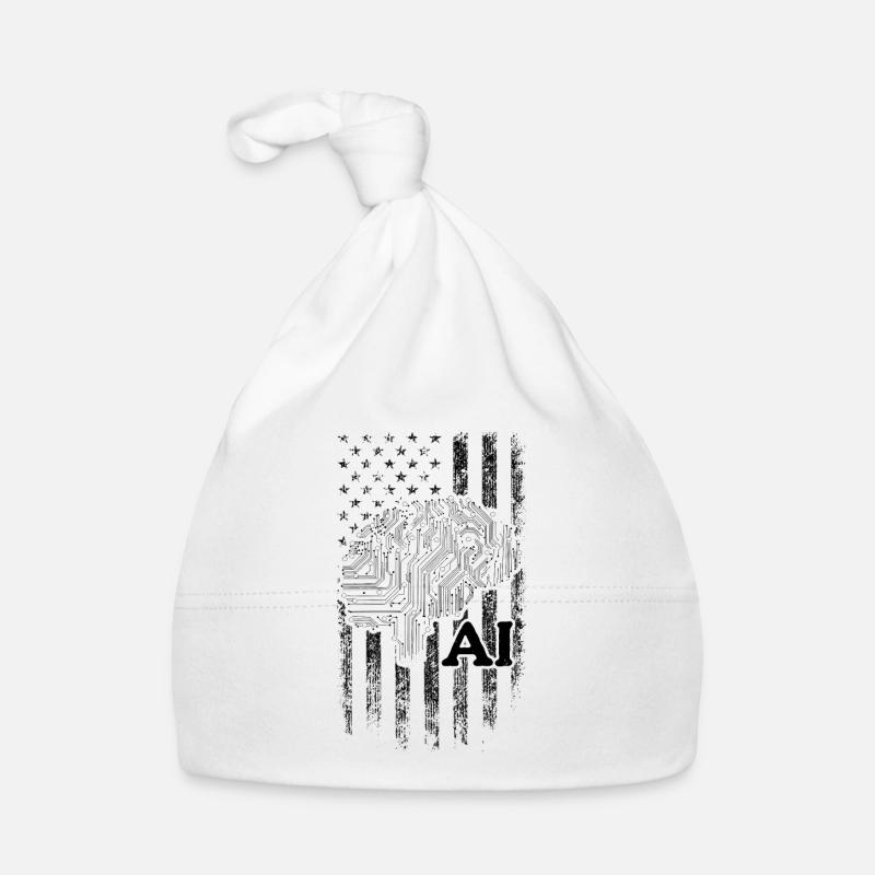 AI US Flag Technologie d’intelligence artificielle Bonnet bio Bébé