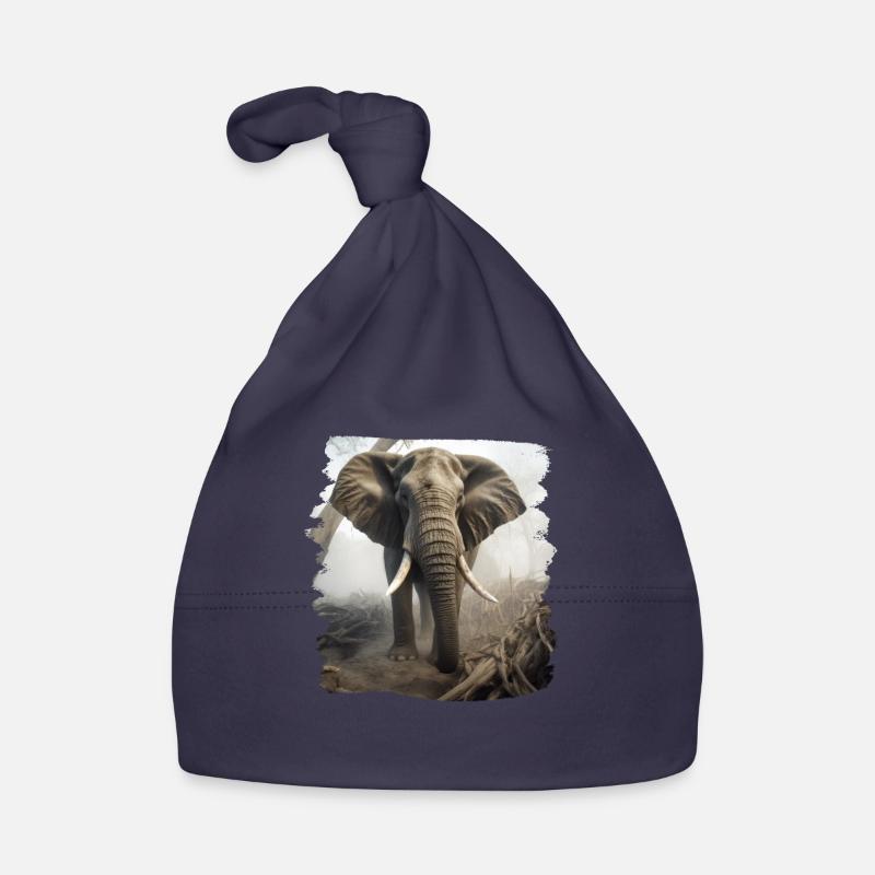 Elephant realistic elephant Organic Baby Cap
